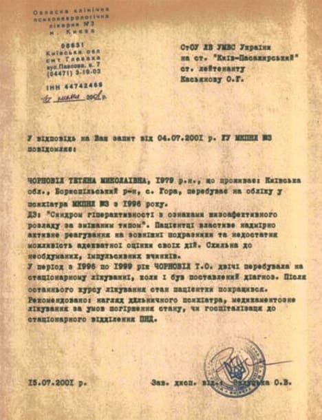 Черновол Татьяна Николаевна полное досье компромат